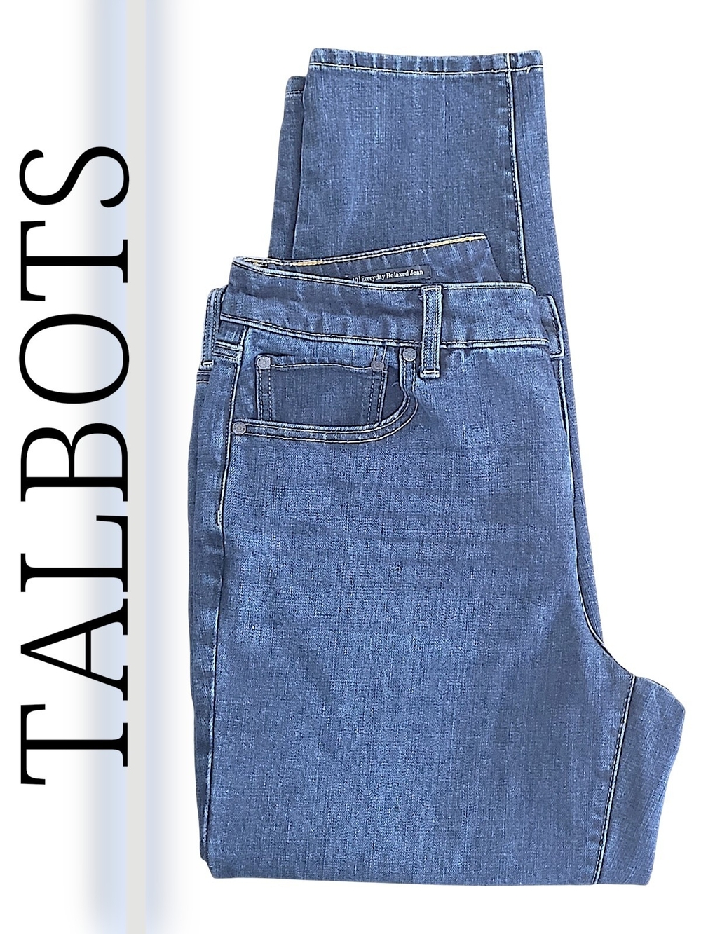 Talbots Women's High-Rise Blue Straight-Leg Jeans Relaxed Fit Size 10
